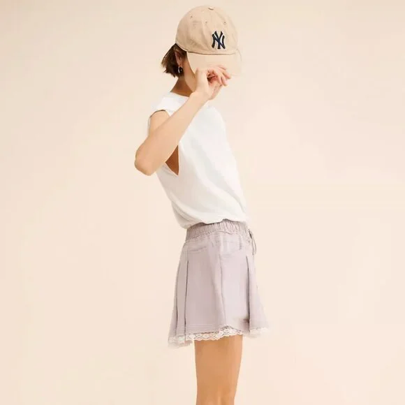 Anthropologie Daily Practice Goal Line Twofer Mini Dress White and Gray Lacey Lg - Picture 1 of 14